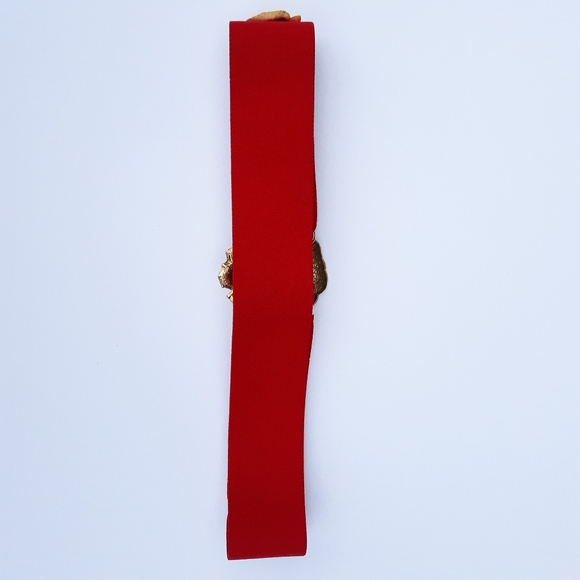 Vintage Red Belt with Golden Lion Heads main image 9